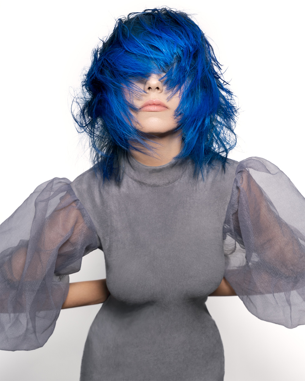 Bright Blue Shag - Ross Charles - BHA North Eastern Hairdresser of the Year 2026 Finalist Collection